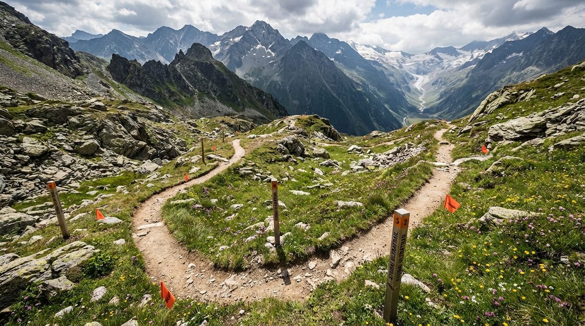 Trainingsszene in den Bergen